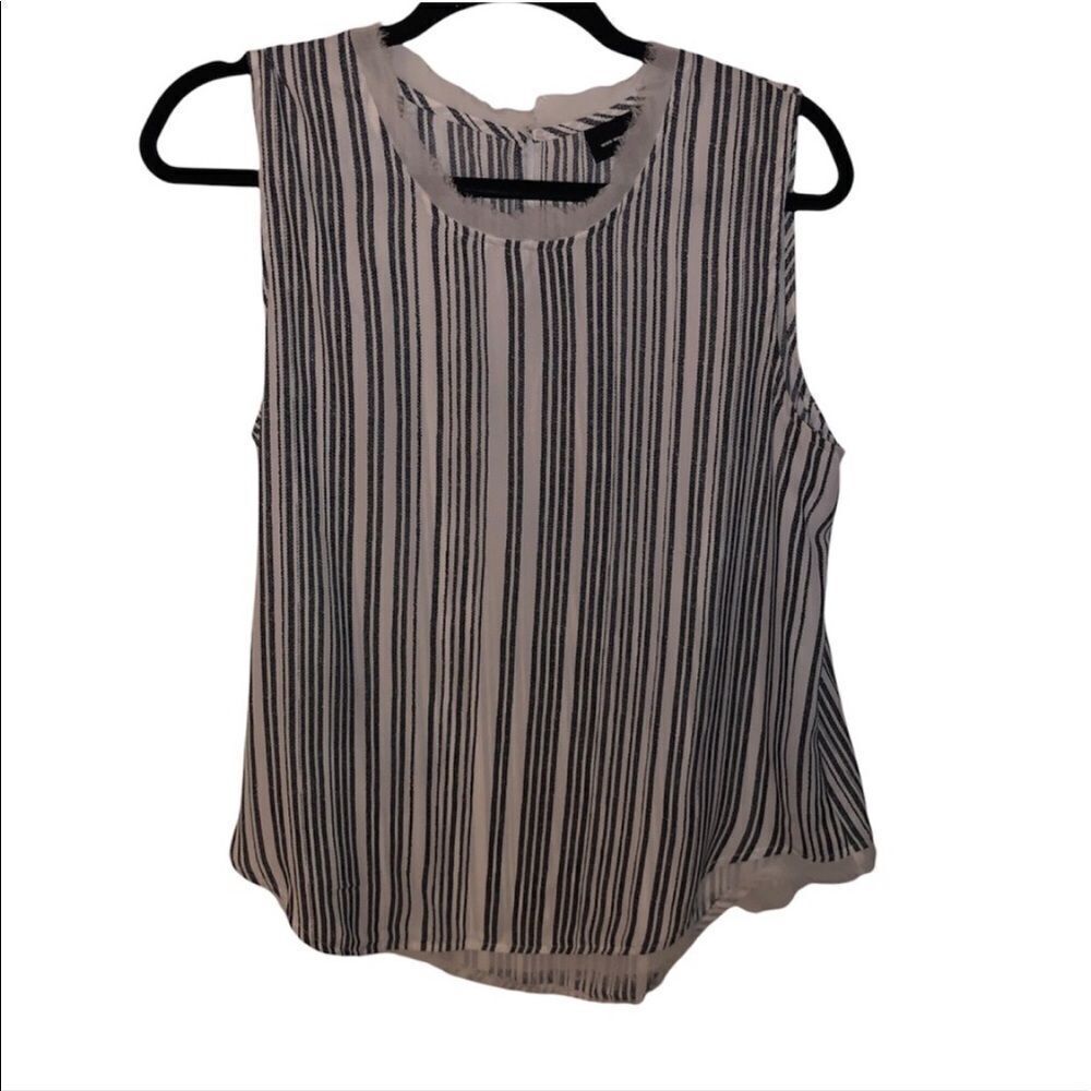 Who What Wear Black & White Striped Top